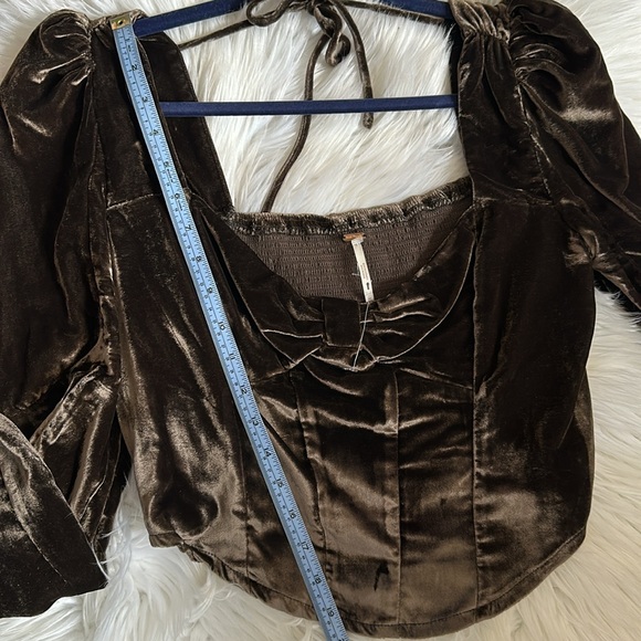 NEW FREE PEOPLE VELVET LONG SLEEVE TOP - Picture 9 of 11